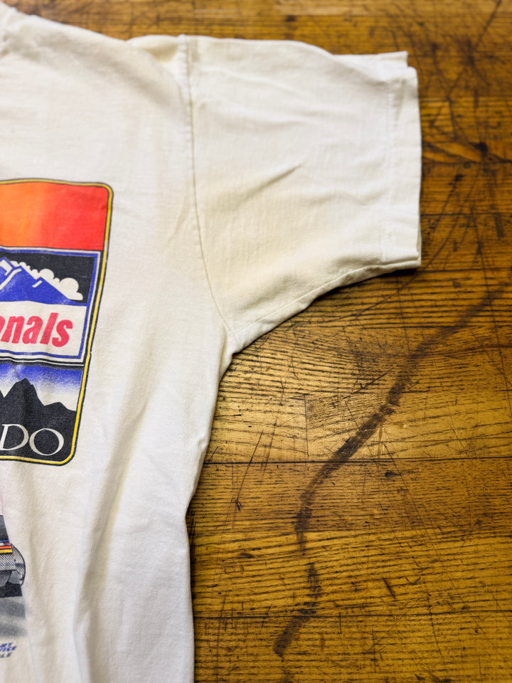 Vintage 1995 NHRA Mopar Mile-High Nationals Tee (Single Stitch, Size XL) – Denver Drag Racing Shirt