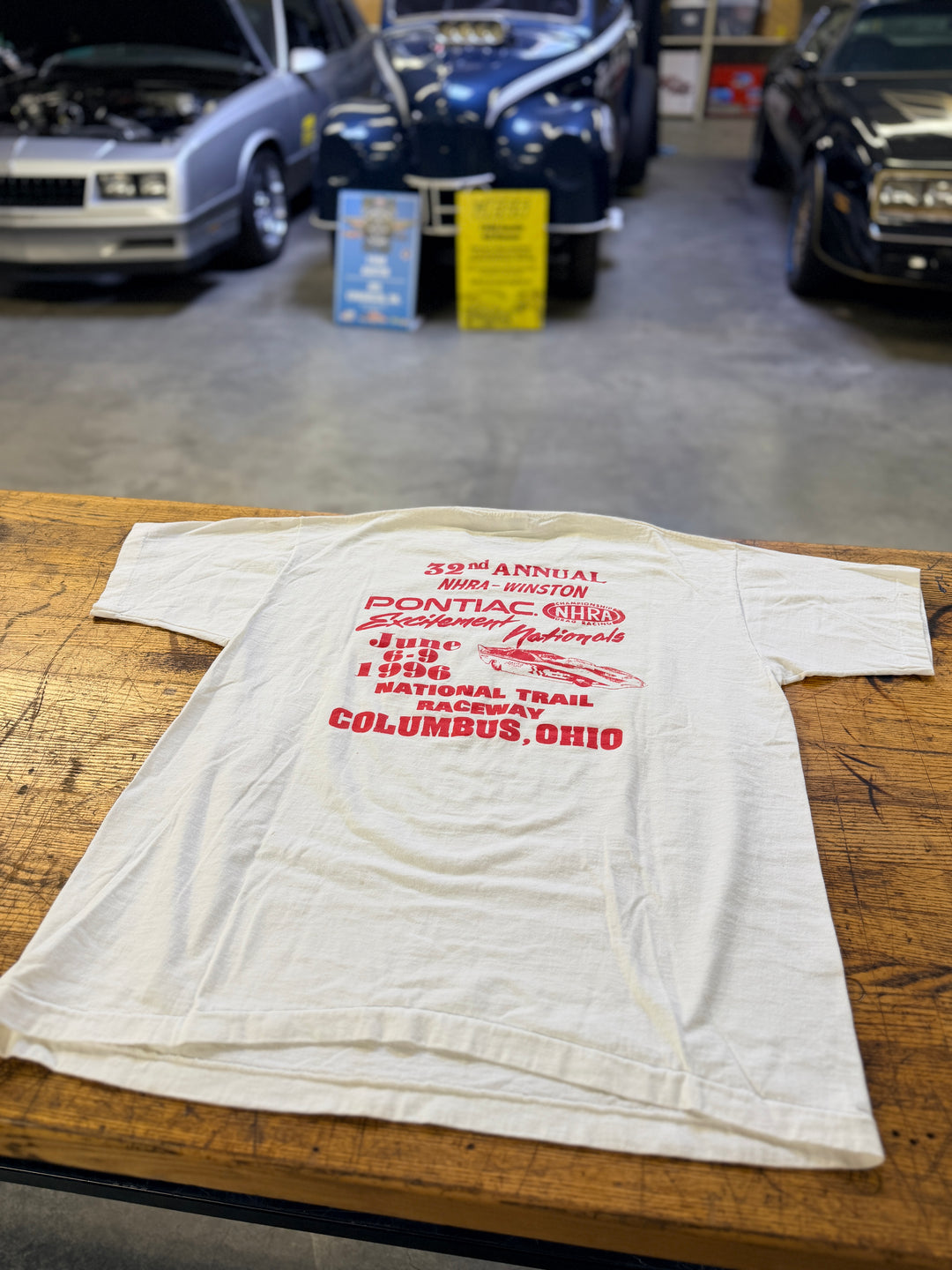 Vintage 1996 NHRA Pontiac Excitement Nationals T-Shirt (XL) – Double-Sided Columbus Ohio Event Tee