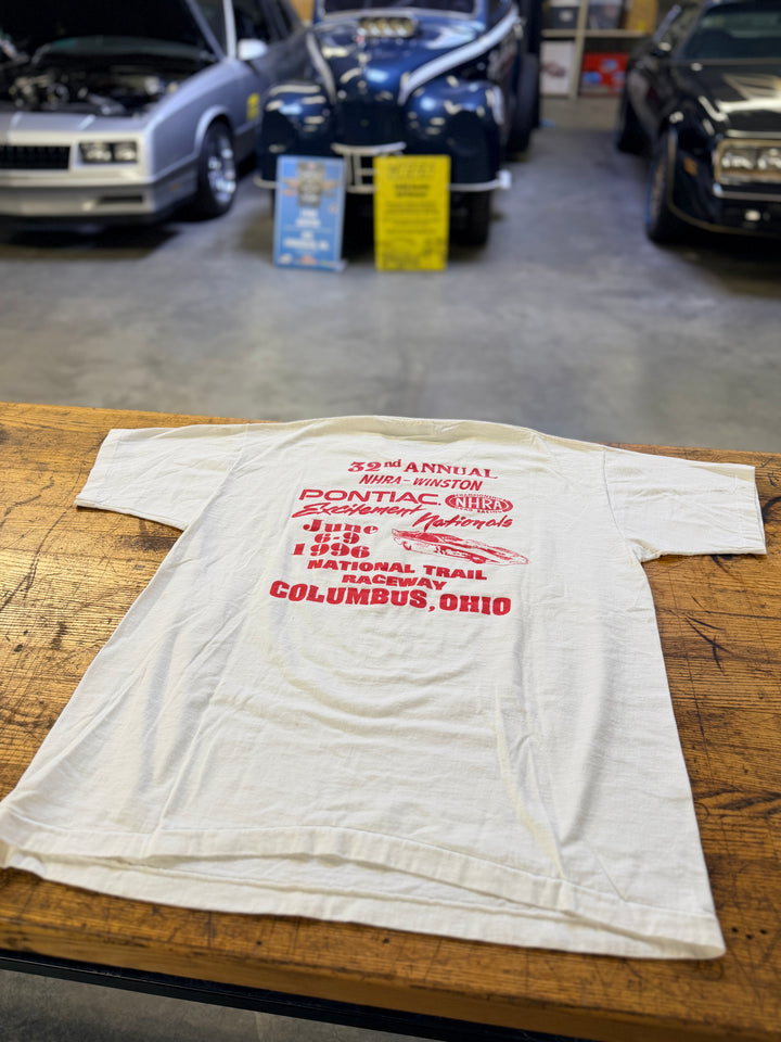 Vintage 1996 NHRA Pontiac Excitement Nationals T-Shirt (XL) – Double-Sided Columbus Ohio Event Tee