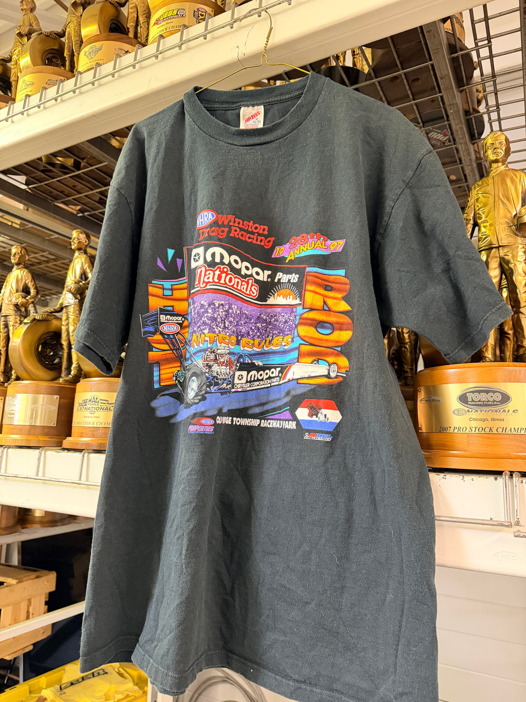 Vintage 1997 NHRA Mopar Nationals Tee (XL) – Englishtown Raceway Park NJ Drag Racing Shirt | 1/4 Mile Memories