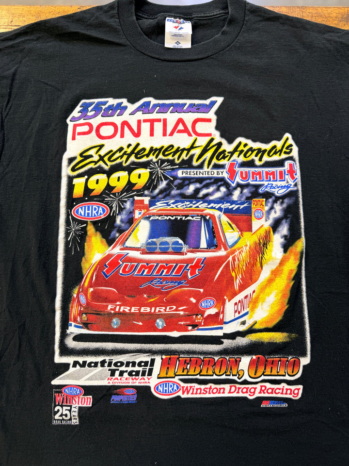 Vintage 1999 Pontiac Excitement Nationals NHRA T-Shirt (XL)