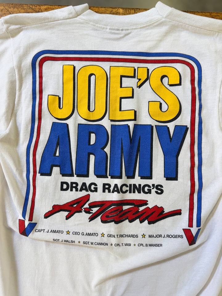 Vintage 1991 Joe Amato “Joe’s Army” Valvoline Top Fuel Tee – NHRA Drag Racing Shirt Medium