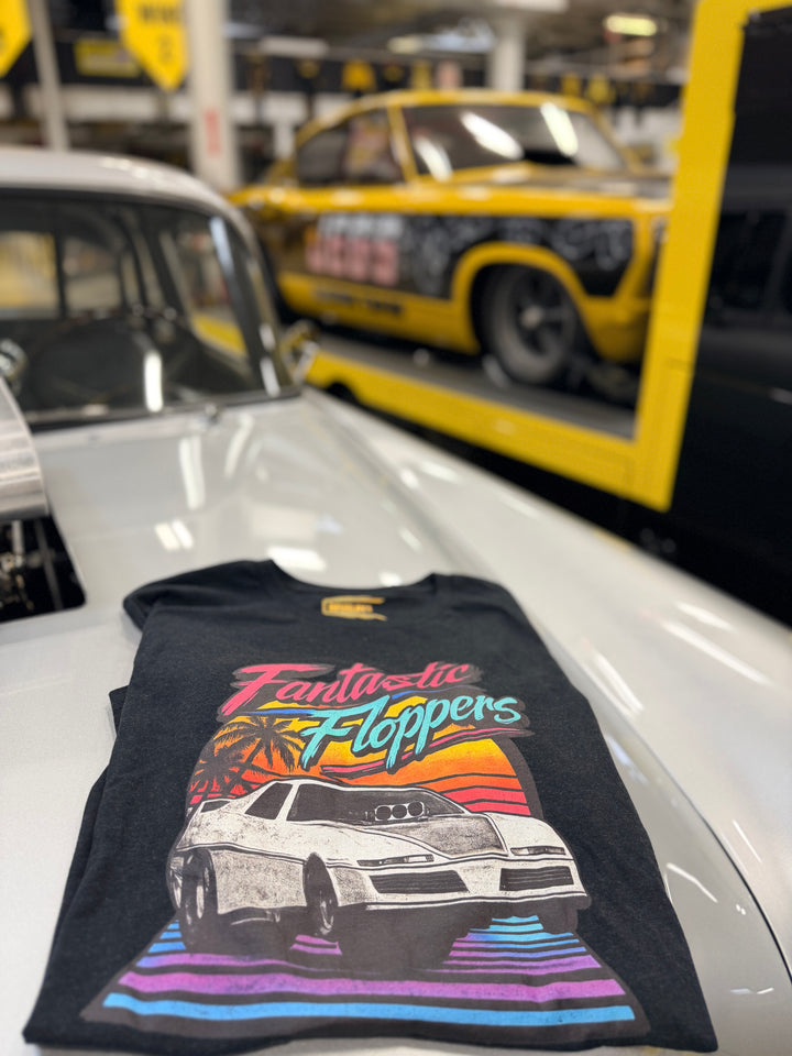 Revelry1 Retro 80s Fantastic Floppers Tee – Vintage Funny Car Drag Racing Shirt