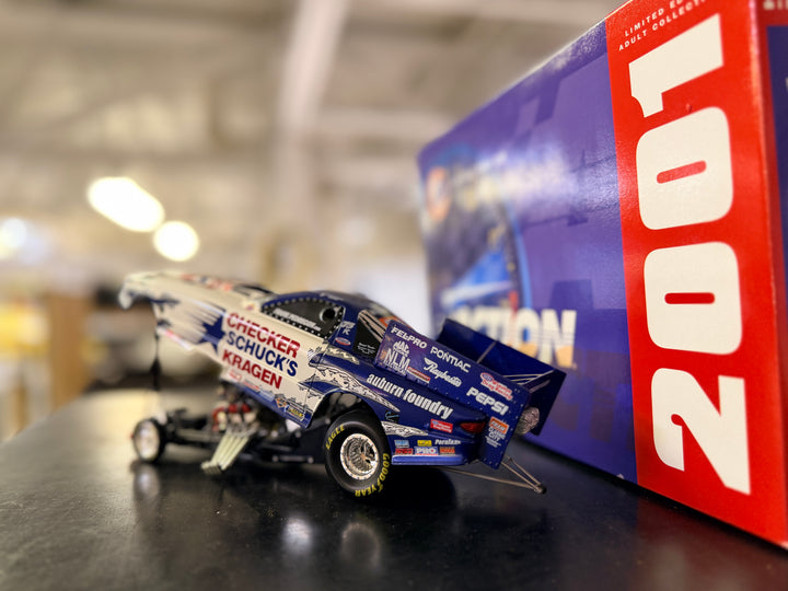 2001 Frank Pedregon Checker Schuck's Kragen Pontiac Firebird Funny Car 1:24 Diecast | Action Collectibles Limited Edition