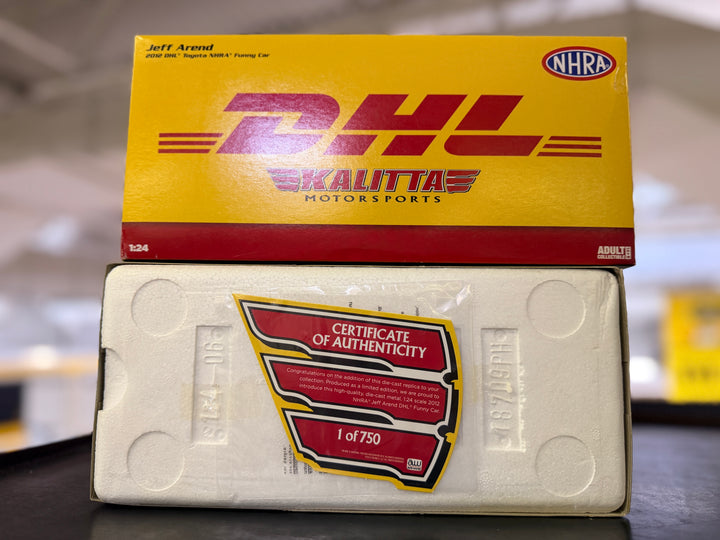Jeff Arend DHL 2012 Toyota Funny Car 1:24 Scale Auto World Diecast – Limited Edition 1 of 750