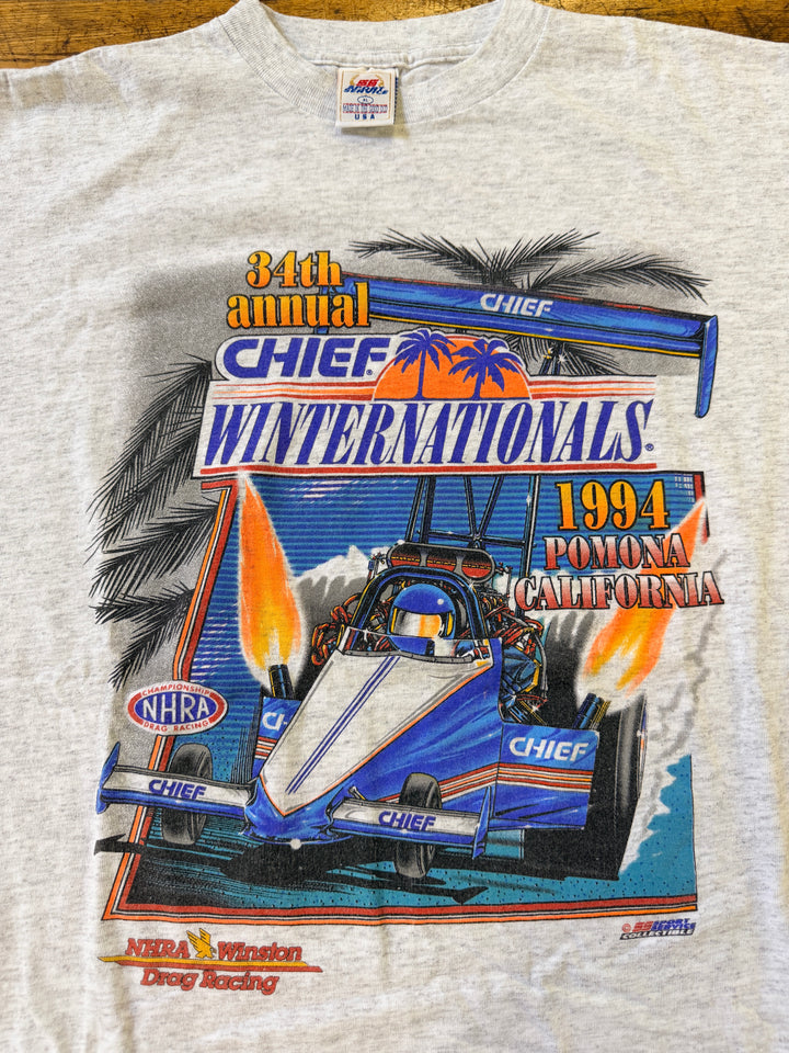 Vintage 1994 NHRA Chief WinterNationals Event Tee XL – Pomona Drag Racing Shirt