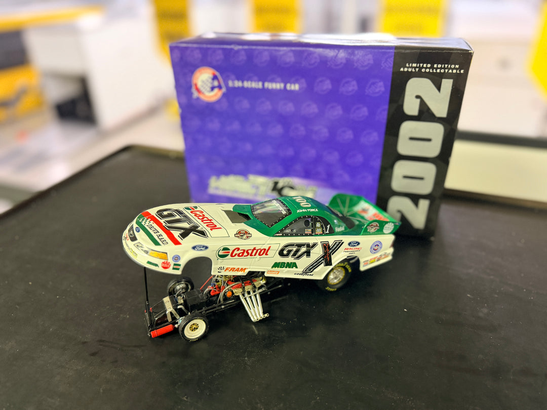 John Force Castrol GTX 100th Win 2002 Ford Mustang Funny Car – 1:24 Action Diecast