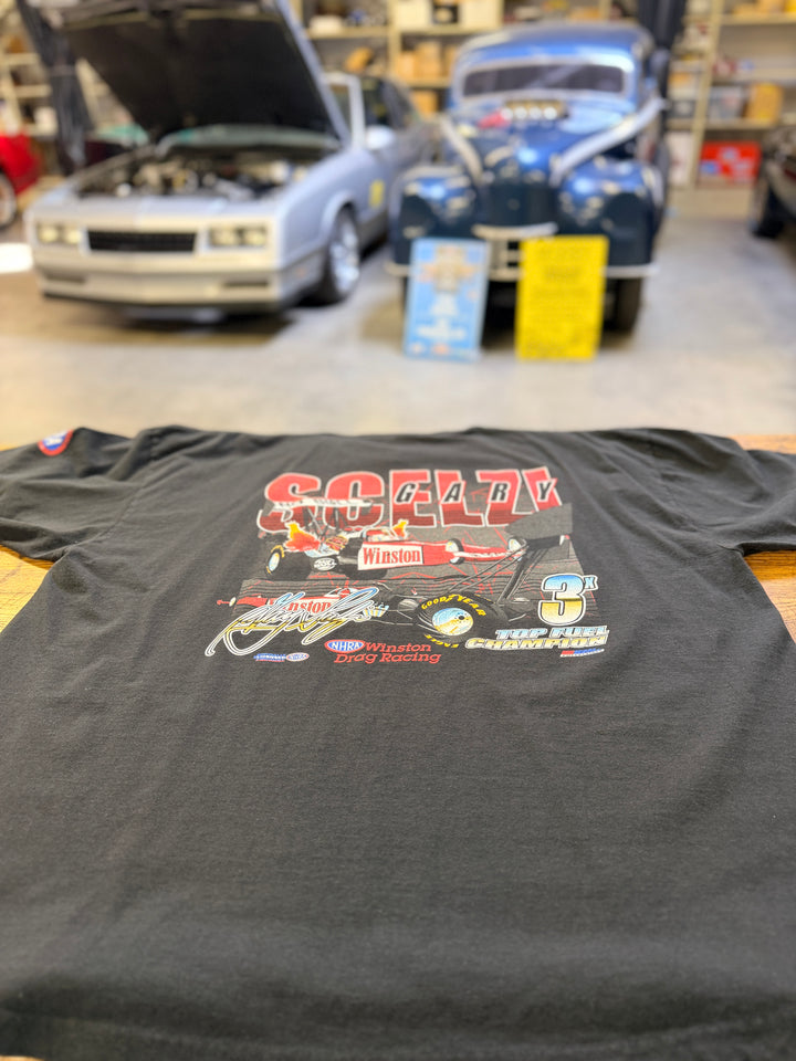 Vintage Late 90s Gary Scelzi 3X Top Fuel Champion NHRA Winston Racing Tee – Size XXL
