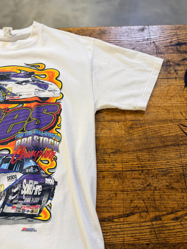 Vintage Late 90s Jim Yates SplitFire Pro Stock Champion NHRA Racing Tee – Size Large