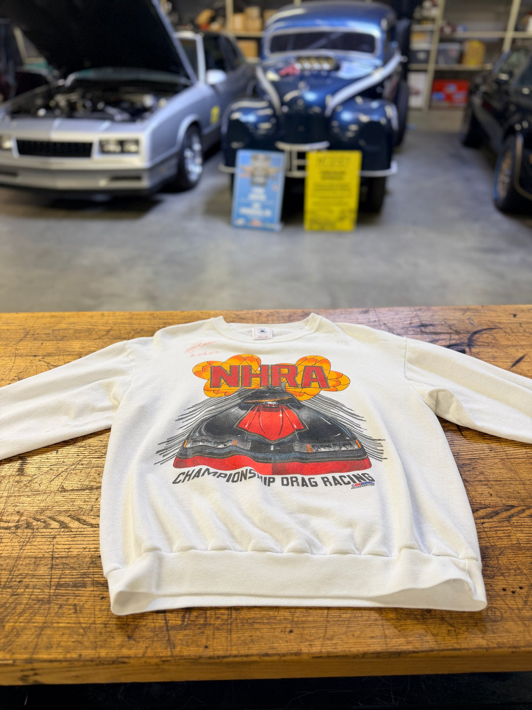 Vintage Late 1980s NHRA Championship Drag Racing Sweatshirt – Size Large | Rare NHRA Crewneck