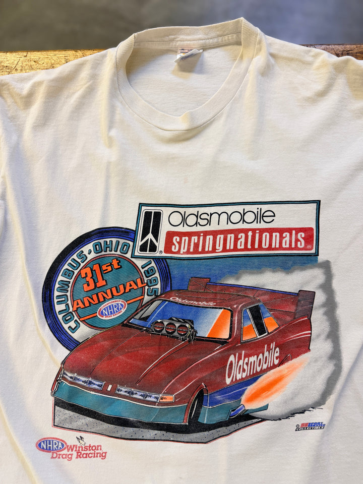 Vintage 1995 NHRA Oldsmobile Springnationals Event Tee – Columbus Ohio Drag Racing Shirt | Size XL