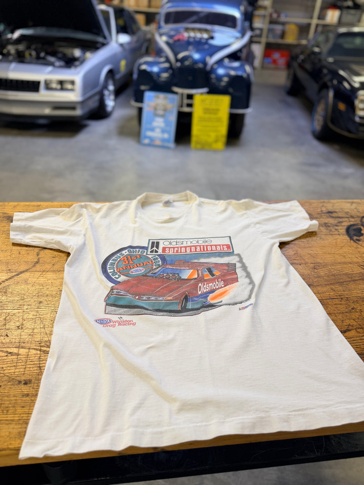Vintage 1995 NHRA Oldsmobile Springnationals Event Tee – Columbus Ohio Drag Racing Shirt | Size XL