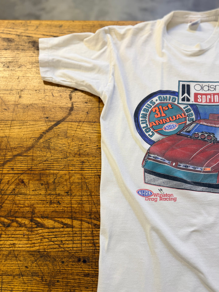 Vintage 1995 NHRA Oldsmobile Springnationals Event Tee – Columbus Ohio Drag Racing Shirt | Size XL