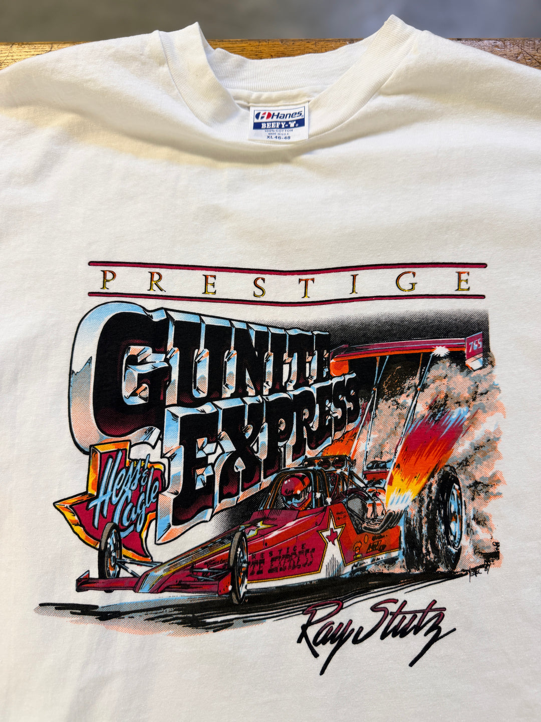 Vintage 1987 Ray Stutz Gunite Express Top Fuel Dragster Deadstock NHRA Tee – Size XL