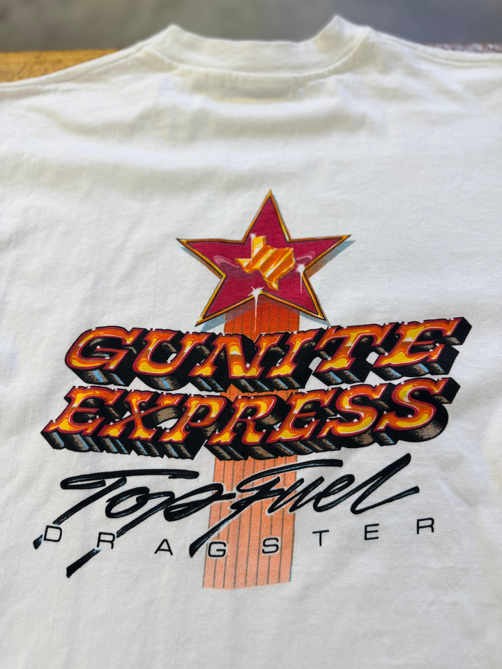 Vintage 1987 Ray Stutz Gunite Express Top Fuel Dragster Deadstock NHRA Tee – Size XL