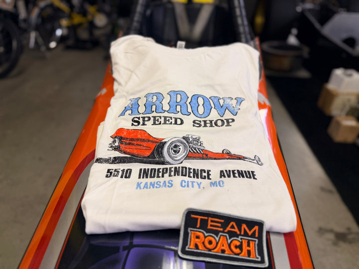 Arrow Speed Shop™ Front Engine Dragster T-Shirt | Roach Archives | Revelry1