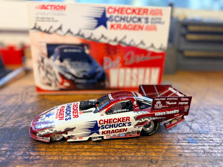 2001 Del Worsham Checker Schuck's Kragen Firebird Funny Car 1:24 Diecast Action Collectibles – 1 of 3,504