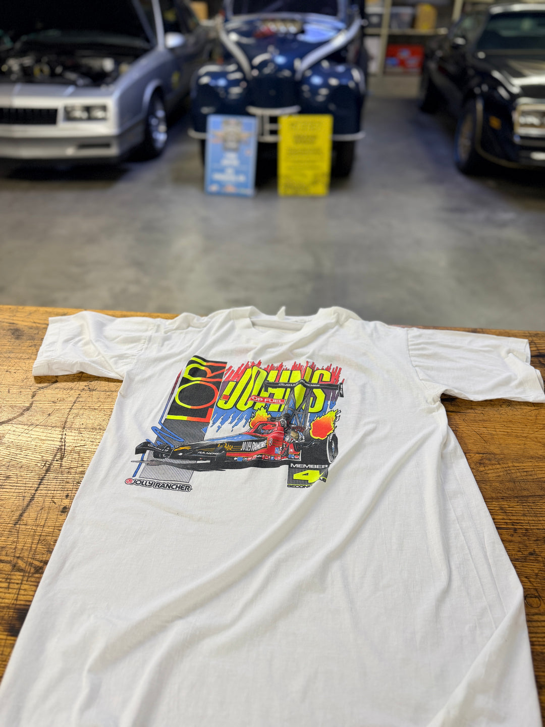 Vintage Early 90s Lori Johns Jolly Rancher Racing Top Fuel Tee – XL