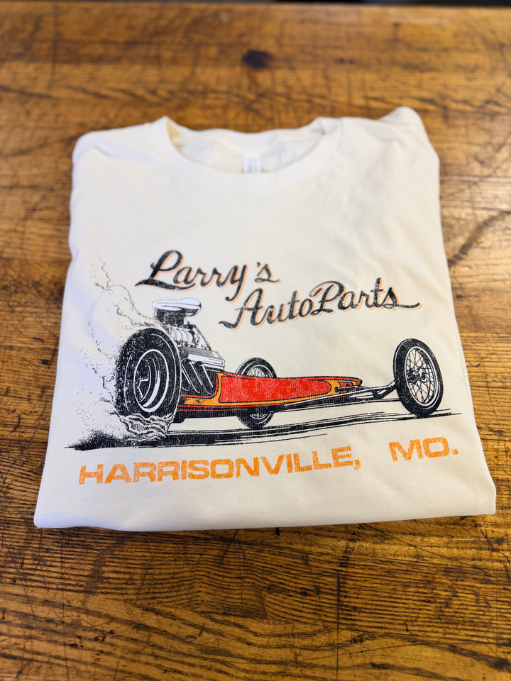 Vintage Larry's Auto Parts Front Engine Dragster T-Shirt | Official RoAcH Archives | Revelry1