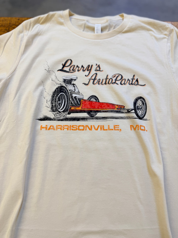 Vintage Larry's Auto Parts Front Engine Dragster T-Shirt | Official RoAcH Archives | Revelry1