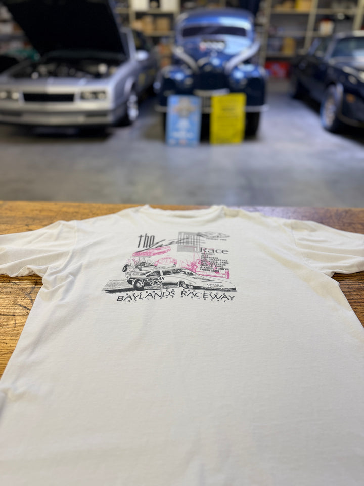 Vintage 1988 "The Last Drag Race" Fremont Dragstrip (Baylands Raceway Park) Event Tee – Size Large