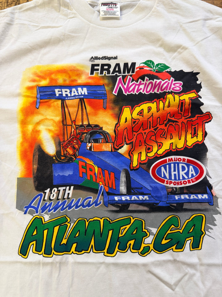 Vintage 1998 NHRA Fram Nationals Atlanta GA Tee – Size XL