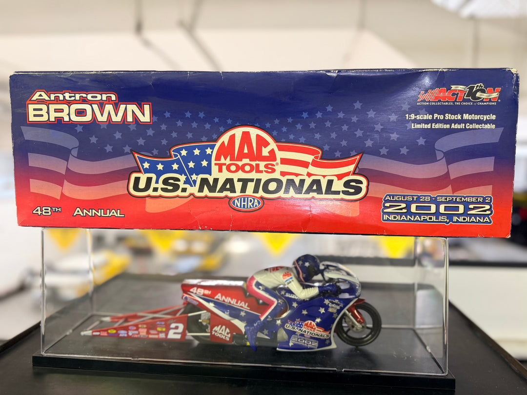 Antron Brown 2002 MAC Tools U.S. Nationals Pro Stock Motorcycle 1:9 Diecast