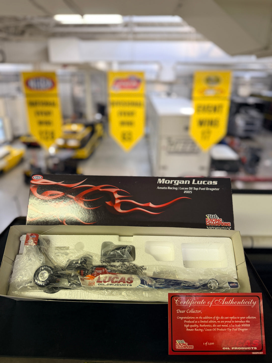 2005 Morgan Lucas Lucas Oil Top Fuel Dragster – 1:24 Racing Champions Authentics Diecast – 1 of 1,200