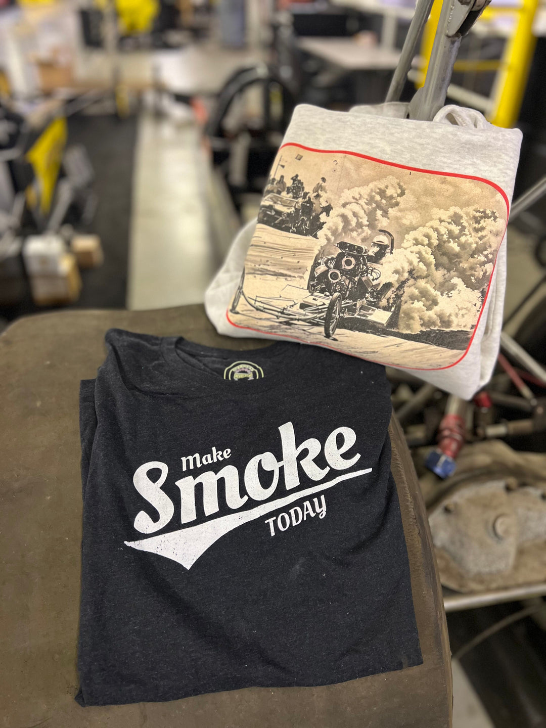 Revelry1 Make Smoke Drag Racing Tee – Vintage Front Engine Dragster Burnout Shirt