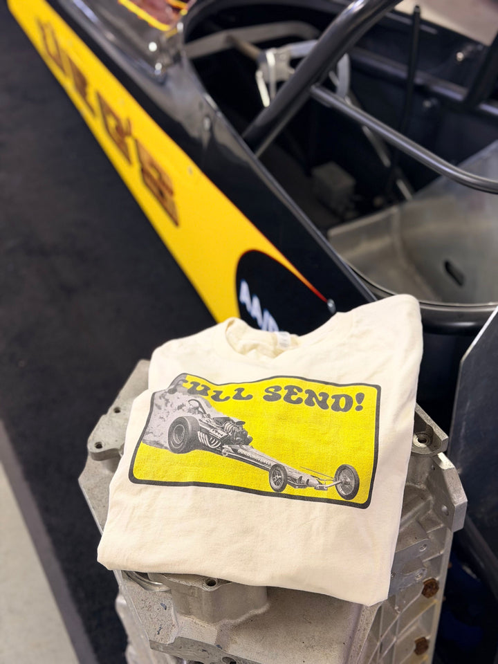 Full Send Front Engine Dragster Tee | Vintage Drag Racing Lifestyle Shirt