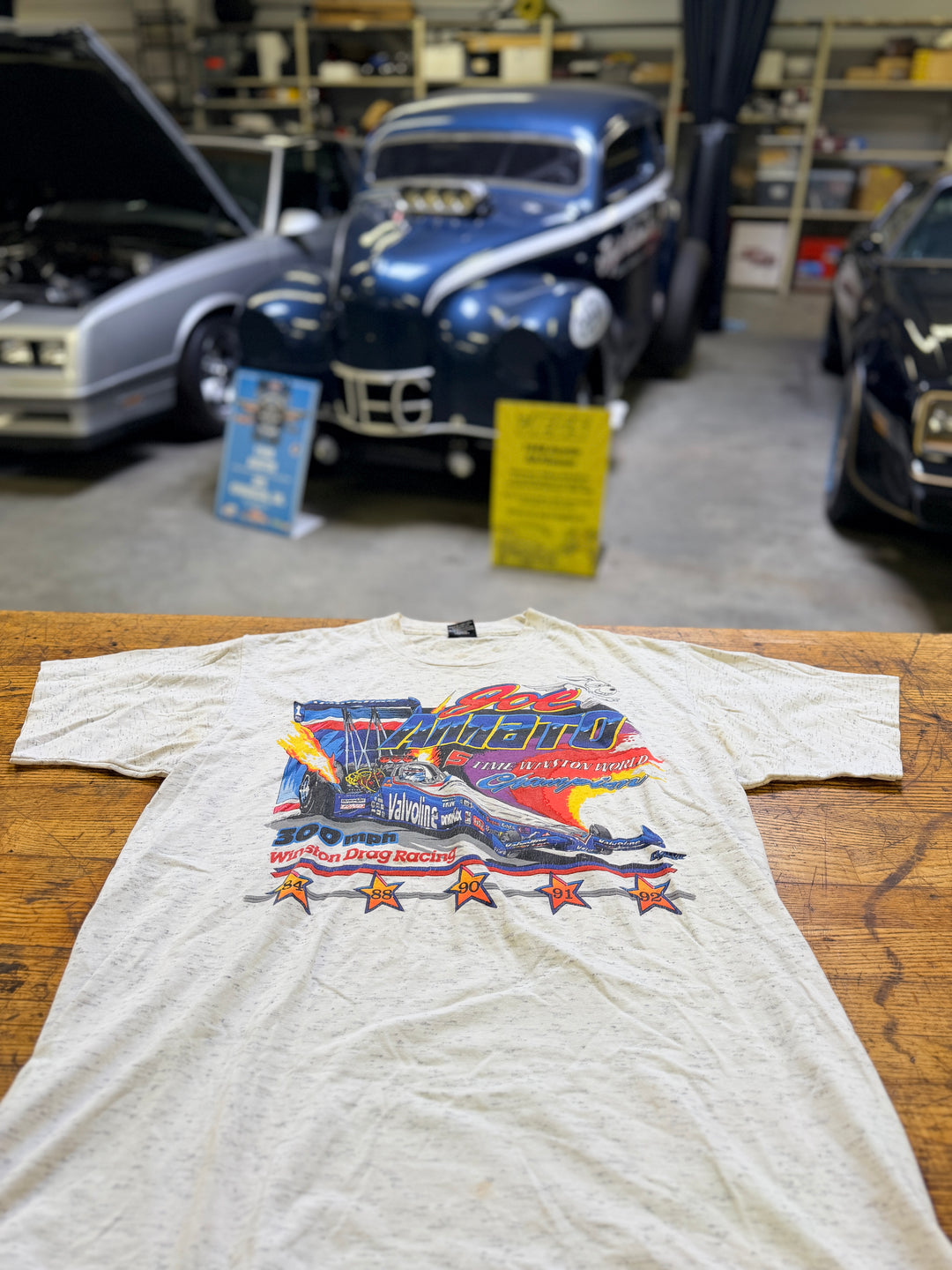 Vintage 1993 Joe Amato Valvoline Top Fuel Tee (L) 5-Time Champion Double Sided NHRA Drag Racing Shirt