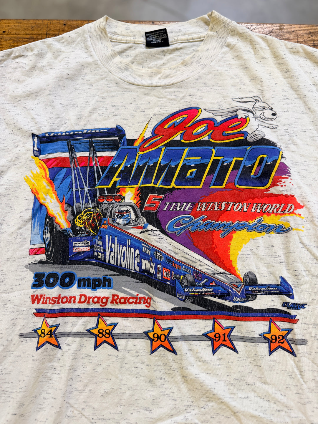 Vintage 1993 Joe Amato Valvoline Top Fuel Tee (L) 5-Time Champion Double Sided NHRA Drag Racing Shirt