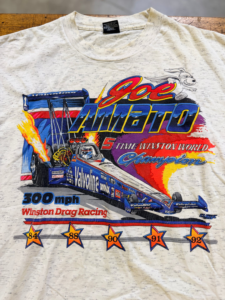 Vintage 1993 Joe Amato Valvoline Top Fuel Tee (L) 5-Time Champion Double Sided NHRA Drag Racing Shirt