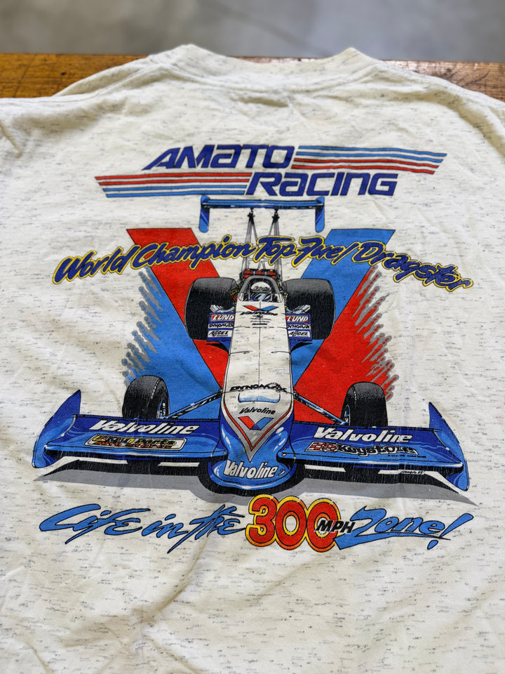 Vintage 1993 Joe Amato Valvoline Top Fuel Tee (L) 5-Time Champion Double Sided NHRA Drag Racing Shirt