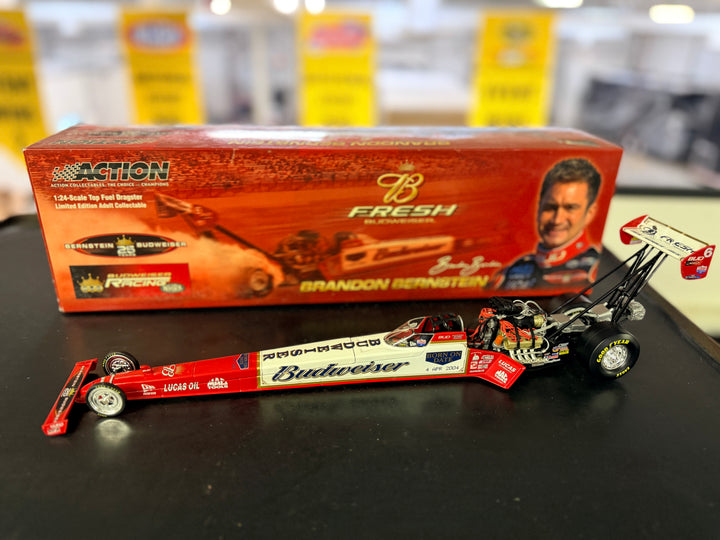 Brandon Bernstein #6 Budweiser “Born On Date” 2004 Top Fuel Dragster 1:24 ARC Diecast – 1 of 3,684