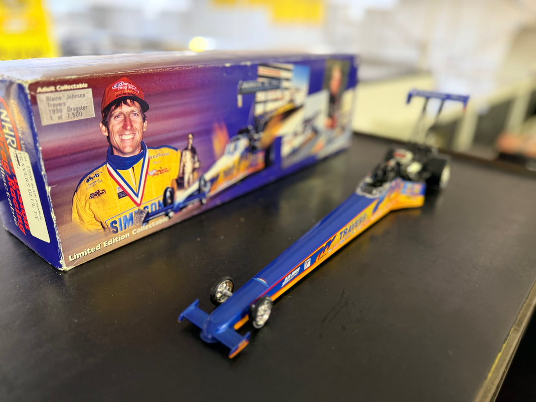 Blaine Johnson Travers Tool Co. Blue 1996 Top Fuel Dragster 1:24 Action Collectibles 1 of 7,500