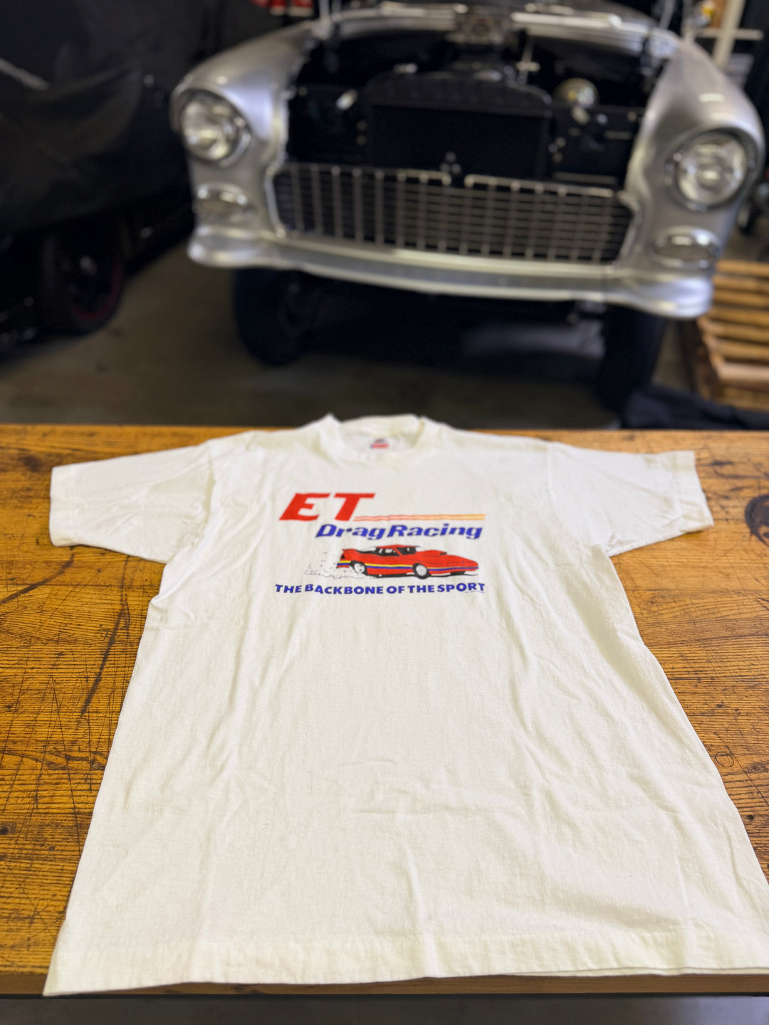 Vintage 90s ET Bracket Racing Tee (XL) – “Backbone of the Sport” Drag Racing Shirt