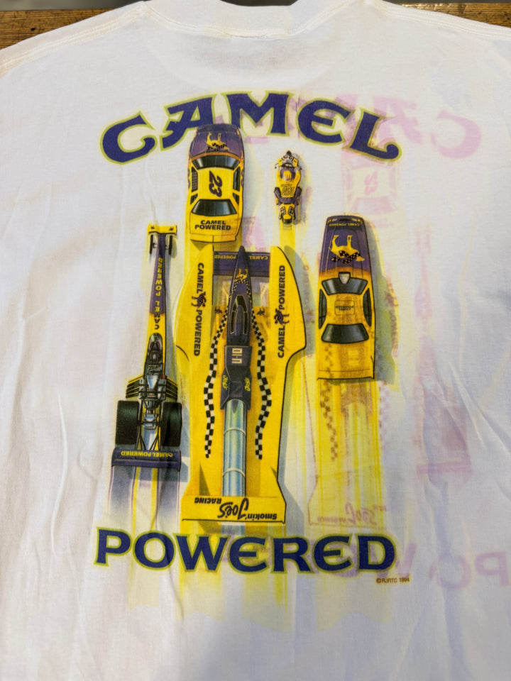 Vintage 1994 Smokin’ Joe’s Racing Camel Powered T-Shirt XL Double Sided Pocket Tee NHRA