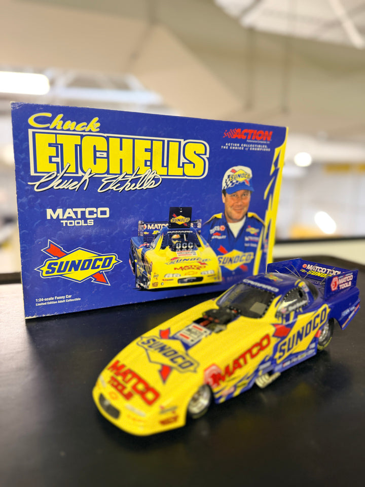 Chuck Etchells 2001 Sunoco Chevy Camaro Funny Car 1:24 – 1 of 3,504 Action NHRA Diecast