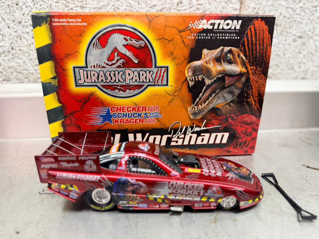 Del Worsham Jurassic Park III 2001 Firebird Funny Car 1:24 – NHRA Diecast 1 of 6000