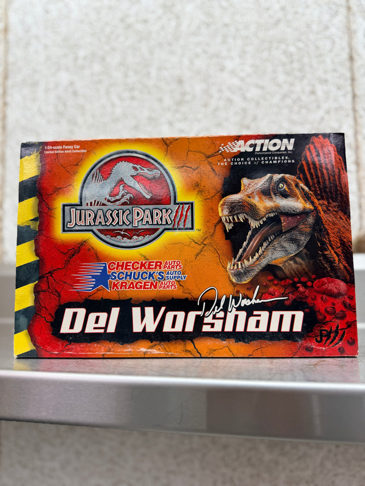 Del Worsham Jurassic Park III 2001 Firebird Funny Car 1:24 – NHRA Diecast 1 of 6000