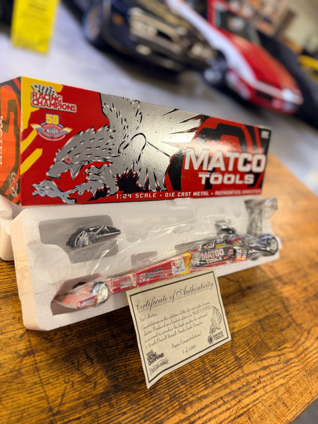 Darrell Russell Matco Tools 2002 Top Fuel Dragster 1:24 Racing Champions LE 1 of 3000 w/ COA