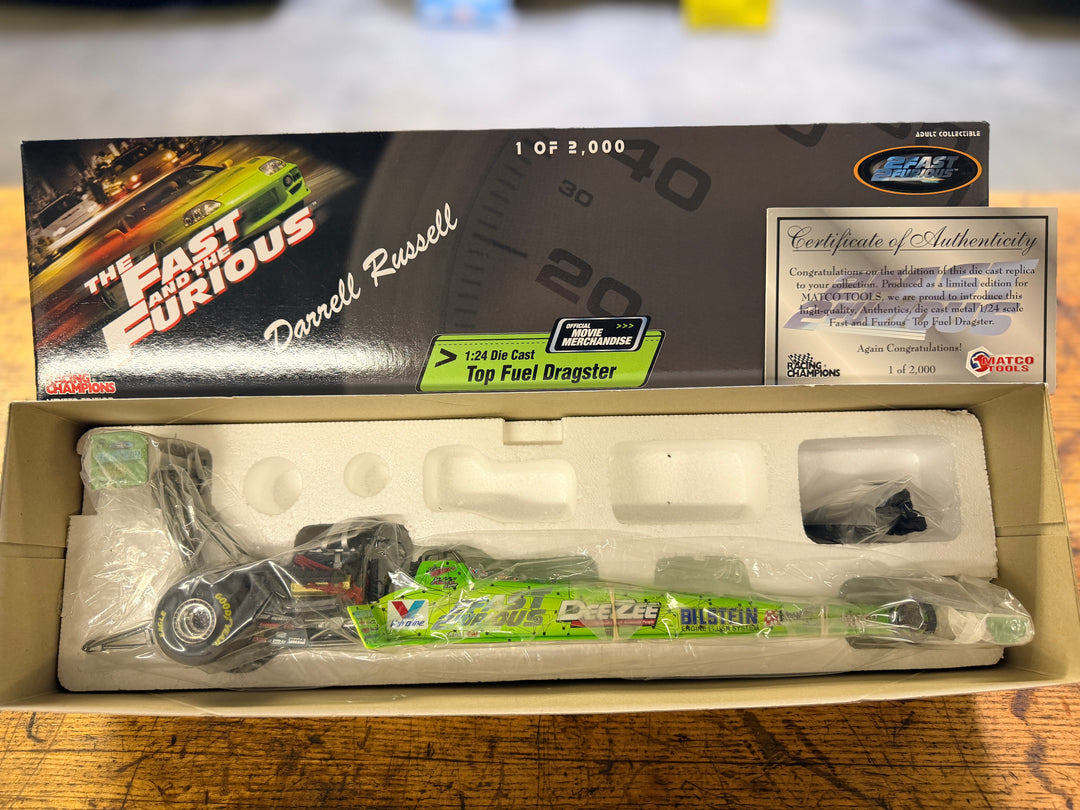 Darrell Russell Fast & Furious 2003 Top Fuel Dragster 1:24 Diecast – Matco Limited Edition 1 of 2000 w/ COA