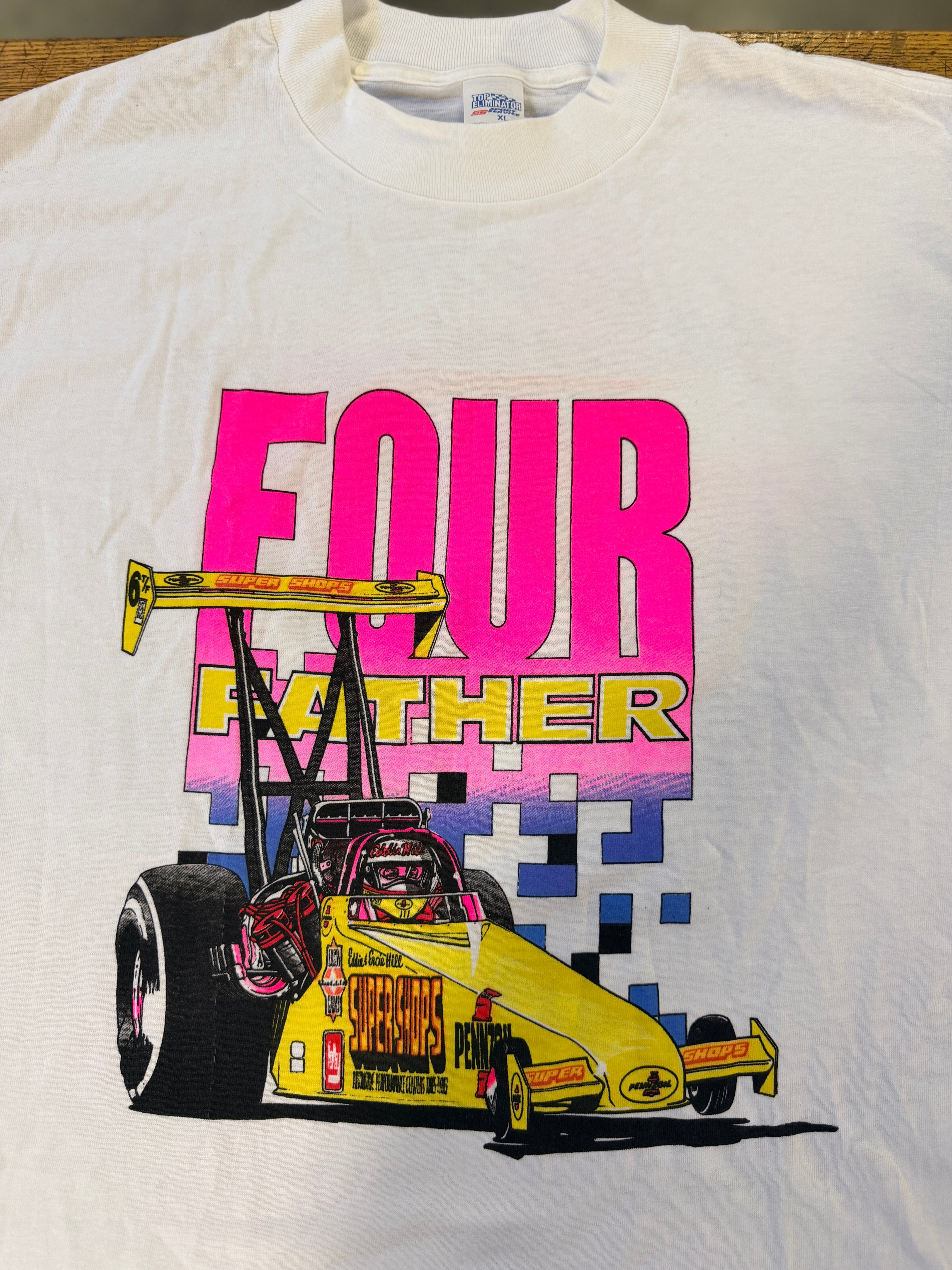 Vintage 1991 Eddie Hill Top Fuel Tour T-Shirt XL Double Sided NHRA