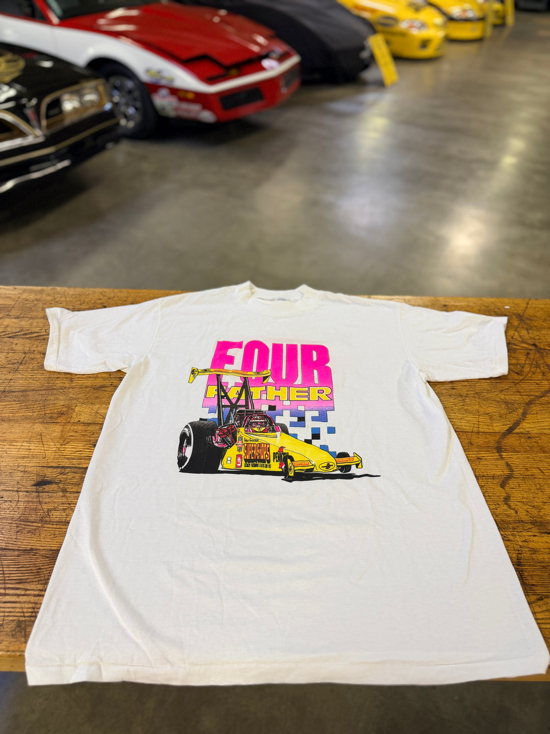 Vintage 1991 Eddie Hill Top Fuel Tour T-Shirt XL Double Sided NHRA Drag Racing Tee