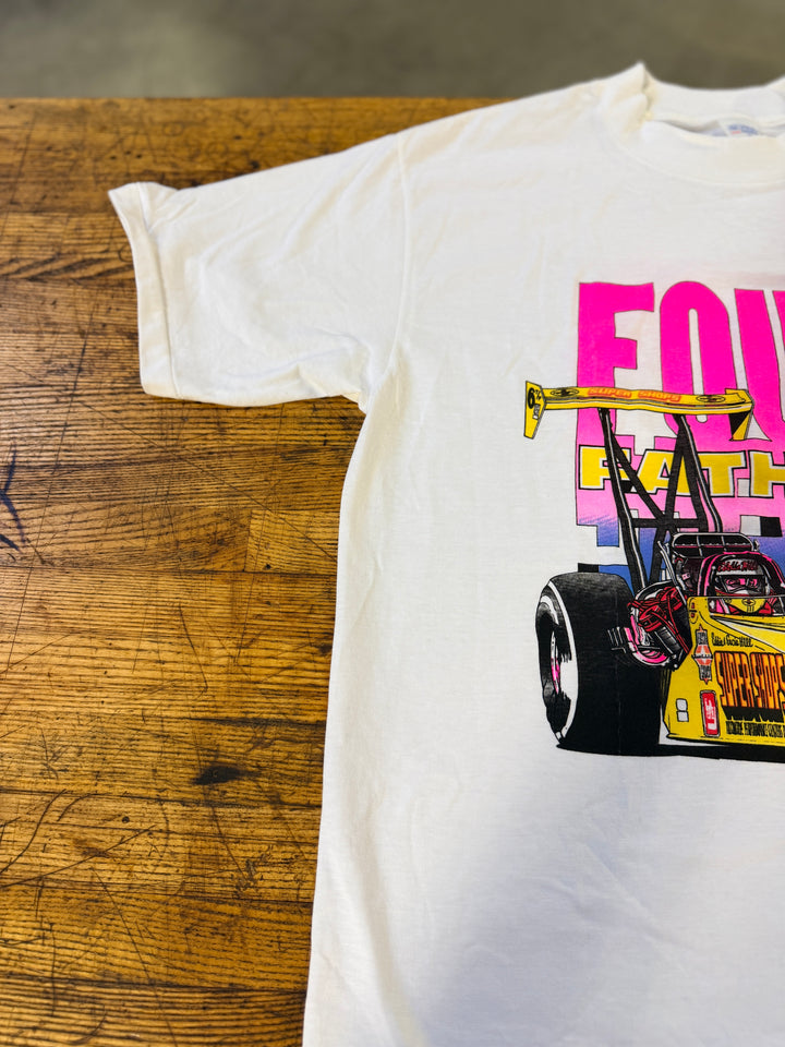 Vintage 1991 Eddie Hill Top Fuel Tour T-Shirt XL Double Sided NHRA Drag Racing Tee