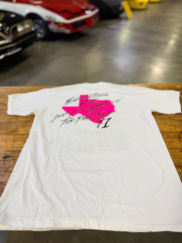 Vintage 1991 Eddie Hill Top Fuel Tour T-Shirt XL Double Sided NHRA Drag Racing Tee