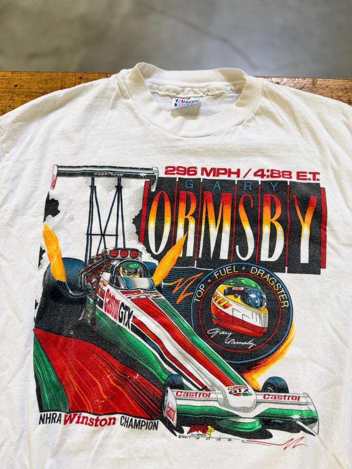Vintage 1991 Gary Ormsby Castrol Top Fuel Dragster T-Shirt XL Single Stitch NHRA Racing Tee