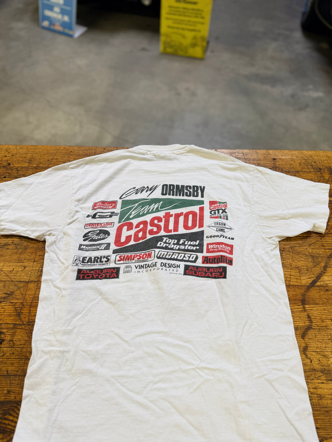 Vintage 1991 Gary Ormsby Castrol Top Fuel Dragster T-Shirt XL Single Stitch NHRA Racing Tee