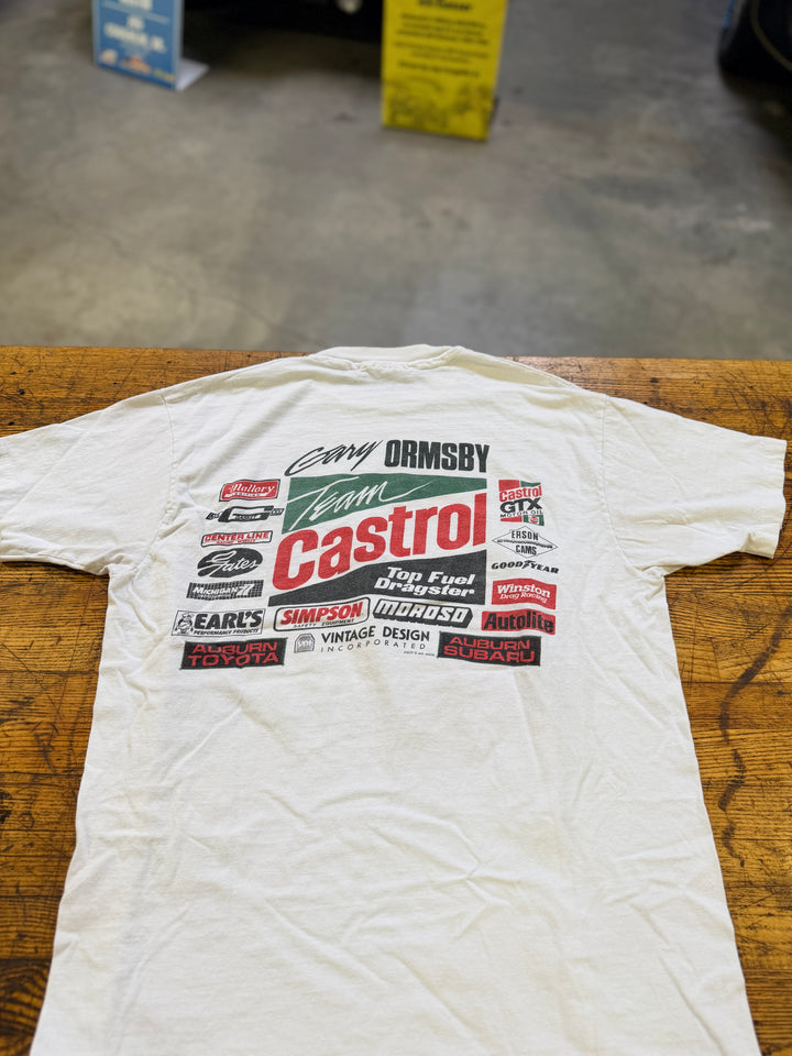 Vintage 1991 Gary Ormsby Castrol Top Fuel Dragster T-Shirt XL Single Stitch NHRA Racing Tee